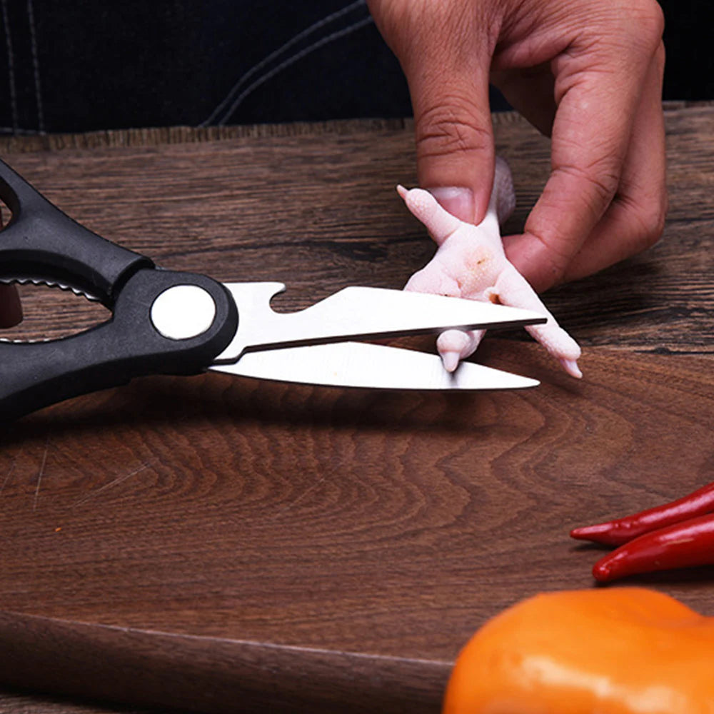 6 Pcs Professional Kitchen Knife Set – Non Stick Serrated Knives with Scissors, Peeler & Sharpener