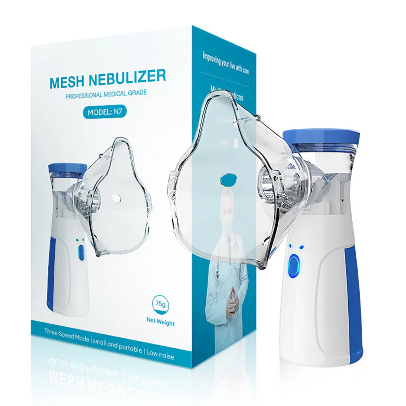 Portable Nebulizer Machine for Adults & Kids – Rechargeable, Compact & Silent Steam Inhaler for Asthma, Cough & Cold Relief – Travel-Friendly Mesh Nebulizer"