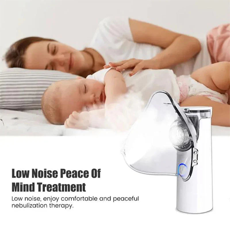 Portable Nebulizer Machine for Adults & Kids – Rechargeable, Compact & Silent Steam Inhaler for Asthma, Cough & Cold Relief – Travel-Friendly Mesh Nebulizer"